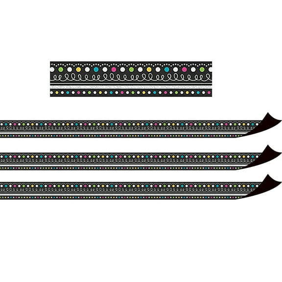 Teacher Created Resources Chalkboard Brights Magnetic Borders, 24 Feet Per Pack, 3 Packs
