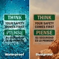thumbnail image 6 of (2 Pack) Your Safety Comes First Bilingual OSHA Think Sign 7 Inch X 10 Inch Indoor / Outdoor Rust-Free Aluminum Metal Signs for Workplace, Workshop, and Construction Site, Made in the, 6 of 8