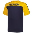 thumbnail image 2 of Men's Profile Gold/Navy Milwaukee Brewers Big & Tall Yoke Knit T-Shirt, 2 of 3