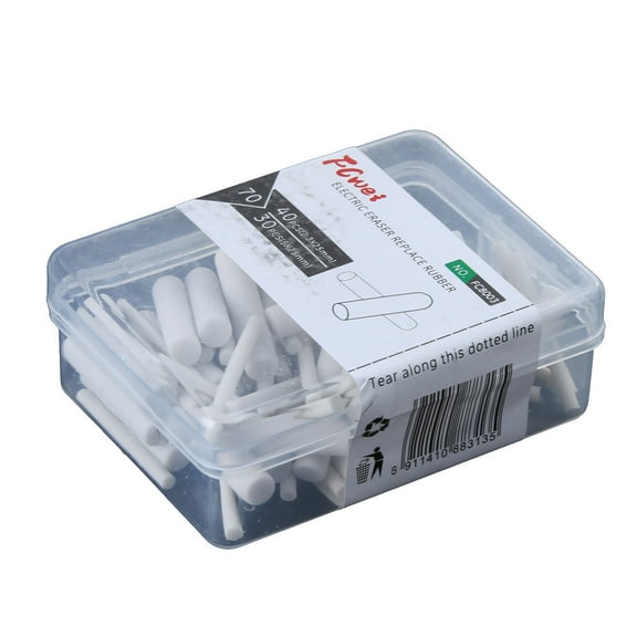 HEMLBOYW 70Pcs Electric Eraser Refills Small Large Eraser Refills Diameter 2.3mm/5mm with for Case Mechanical Pencil Eraser Refil