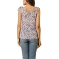 thumbnail image 4 of INSPIRE CHIC Women's Summer Floral Blouse Bow Tie Decor Casual Tank Tops XS Lavender, 4 of 9