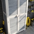 thumbnail image 3 of Lofka Outdoor Storage Cabinet, 63in Wooden Garden Tools Shed with 2 Lockable Doors, Waterproof Roof for Yard Garge Patio Deck Porch, Gray, 3 of 13