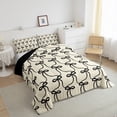 thumbnail image 4 of Feelyou Kawaii Bowknot Kids Bedding Comforter Set, Dreamy Princess Style Twin Comforter Sets, Girly Cute Black Bow Reversible Bedding Set, Ultra Soft Bedroom Decor, 2pcs, 4 of 9