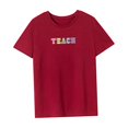 thumbnail image 4 of Camiseta para mujer de verano Tops recuerdo casual básica camiseta cuello redondo para trabajo en la playa XL, 4 of 7