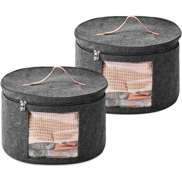 Caja de Almacenamiento para Sombreros, 2 Piezas Organizador de Gorras, Porta Gorras, Porta Sombrero Diseño plegable con Ventana Transparente