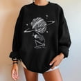 thumbnail image 4 of Sudadera extragrande de lana de manga larga con cuello redondo y estampado de calavera para mujer Pompotops  gfhjh16703, 4 of 5