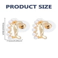 thumbnail image 2 of 1Pair Zinc Alloy Stud Earrings with ABS Imitation Pearl Beads Two-layer C-Shaped Golden 19.5x7.5mm, 2 of 3