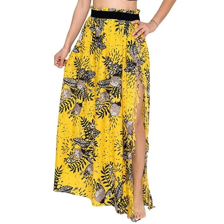 Summer Tassel - Summer Boho Beach Holiday Wrap Floral Long Skirts Sun Dress For Women Ladies Chiffon Tassel Sarong Wrap Pareo Maxi Skirt Dress Swimsuit Beachwear