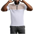 thumbnail image 5 of YLSDY Casual Waffle Shirts for Men Slim Fit Zipper Golf Tshirt Breathable Short Sleeve Tee Summer Casual Zip Collared Work Tops White S, 5 of 6