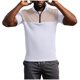 thumbnail image 3 of Ceisia Men's Slim Fit Short Sleeve Half-Zip Color-Blocked Top Waffle-Knit Texture Spring Summer Shirt Gift, 3 of 6