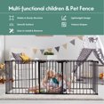 thumbnail image 2 of Multifunction 8 Panel Metal Gate Baby Pet Fence Safe Playpen Barrier Wall-mount, 2 of 10
