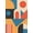 Orange, Pattern 1, variant on ODIKA 4'x6' Orange Blue Geometric Elegance in Modern Washable Area Rug Abstract Architectural Motifs for Contemporary for Dorm Room, Small Living Stain Resistant Low Profile, Easy Care
