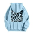thumbnail image 5 of Hpapadks Womens Hoodies Code Printed Round Neck Streetwear Long Sleeve Hooded Women's Sweatshirt Sky Blue L, 5 of 6