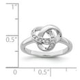 thumbnail image 4 of Auriga Fine Jewelry 925 Sterling Silver Rhodium Plated Cubic Zirconia Knot Ring Size 6 for Women, 4 of 5