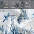 thumbnail image 6 of Blue Sea Turtles Cloth Napkins, Coastal Ocean Sea Starfish Coral Jellyfish Washable and Reusable Dinner Napkins Set of 2, Table Napkin for Kitchen Party Birthday Wedding Hotel Housewarming 20"x20", 6 of 9
