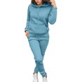 thumbnail image 2 of 2 Piece Outfits Hooded Athletic Tracksuit Jogging Suit Set Women Tracksuits, Hooded Athletic Sweatsuits for Mens Casual Jogging Suits Sets Cropped Hoodie Sweatshirt and Sweatpants - Light Blue, 2 of 4
