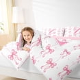 thumbnail image 4 of Manfei Pink Ribbon Bow 7-Piece Twin Bedding Sets For Girls,Cute Letter Z Initial Bedding Comforter Set For Kids,Pink Reversible, 4 of 7
