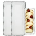 thumbnail image 2 of VeZee 's Aristocrat Collections: 13.75 X 6 inches Narrow Serving Trays White & Silver Border: BPA Free for All Occasions: 4CT, 2 of 4
