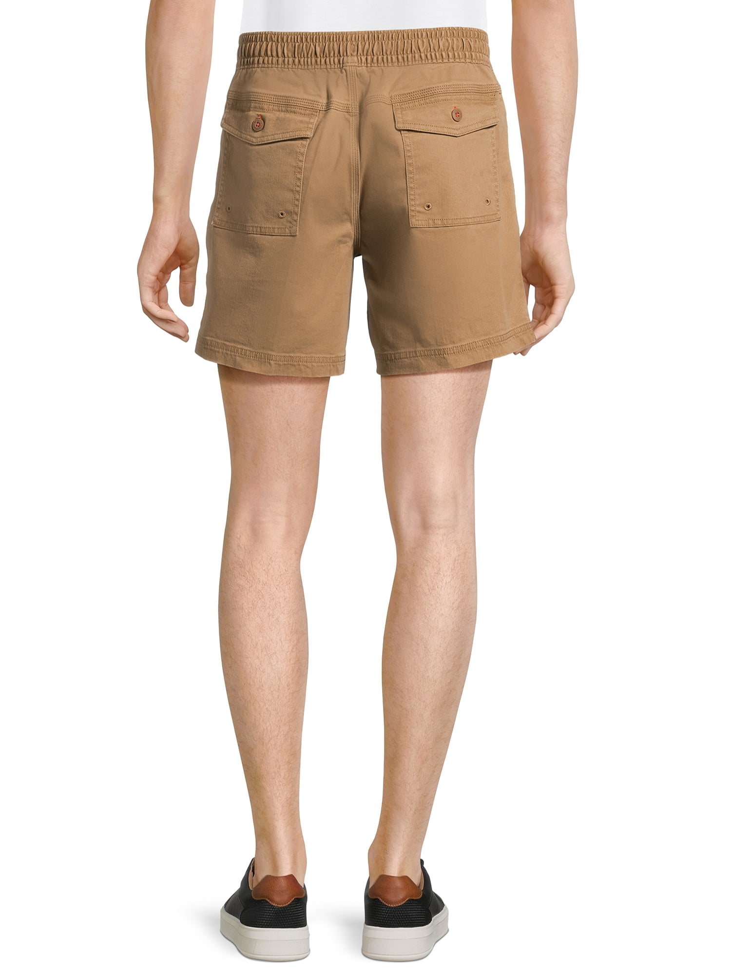 George Men's and Big Men's Twill Pull On Shorts with Drawstring Waist, 8" Inseam, Sizes S-2XL