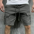 thumbnail image 4 of Father's Day Gifts DDAPJ pyju Men's Cargo Shorts Elastic Waist Drawstring Summer Casual Shorts Lightweight Multi Pockets Work Athletic Shorts Dark Gray L, 4 of 8