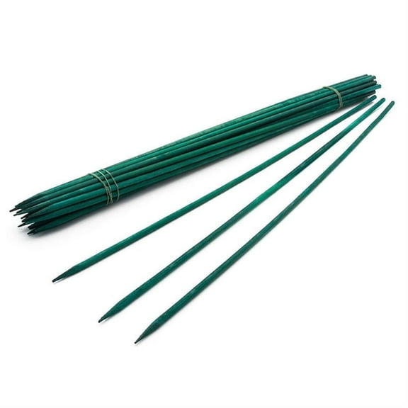 Happon 10 Pcs Plant Stakes, Plant Sticks Support for Outdoor Indoor Plants, Green Bamboo Sticks,Garden Plant Support Stakes for Tomatoes, Orchid, Beans, Potted Plants -15 inches