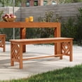 thumbnail image 2 of LuxenHome Carmel Solid Wood Outdoor Dining Bench, 2 of 10