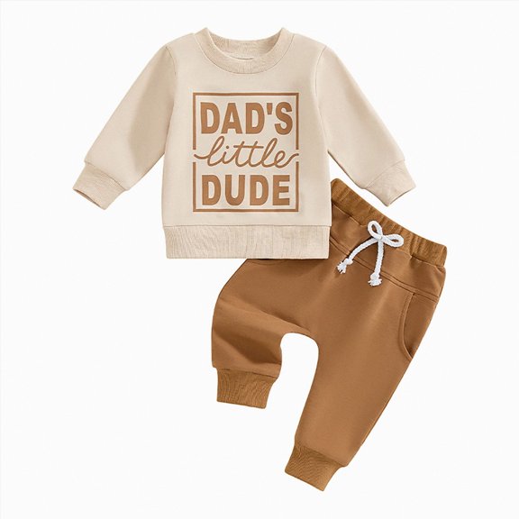 Baby Boy Outfits Girl Autumn Winter Letter Long Sleeve Drawstring Pants 4T 5T 6T 7T Sweatshirt and Elastic Waistband Sweatpants Set 2 Pcs