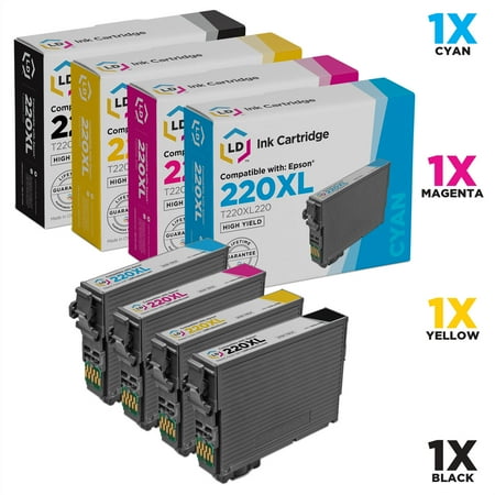 - LD Remanufactured Cartridge Replacement for Epson 220XL (Epson T220XL Black, Cyan, Magenta, Yellow) 4-Pack for Expression XP-320, XP-420, XP-424 & WorkForce WF-2630, WF-2650, WF-2660, WF-2750, WF-2760