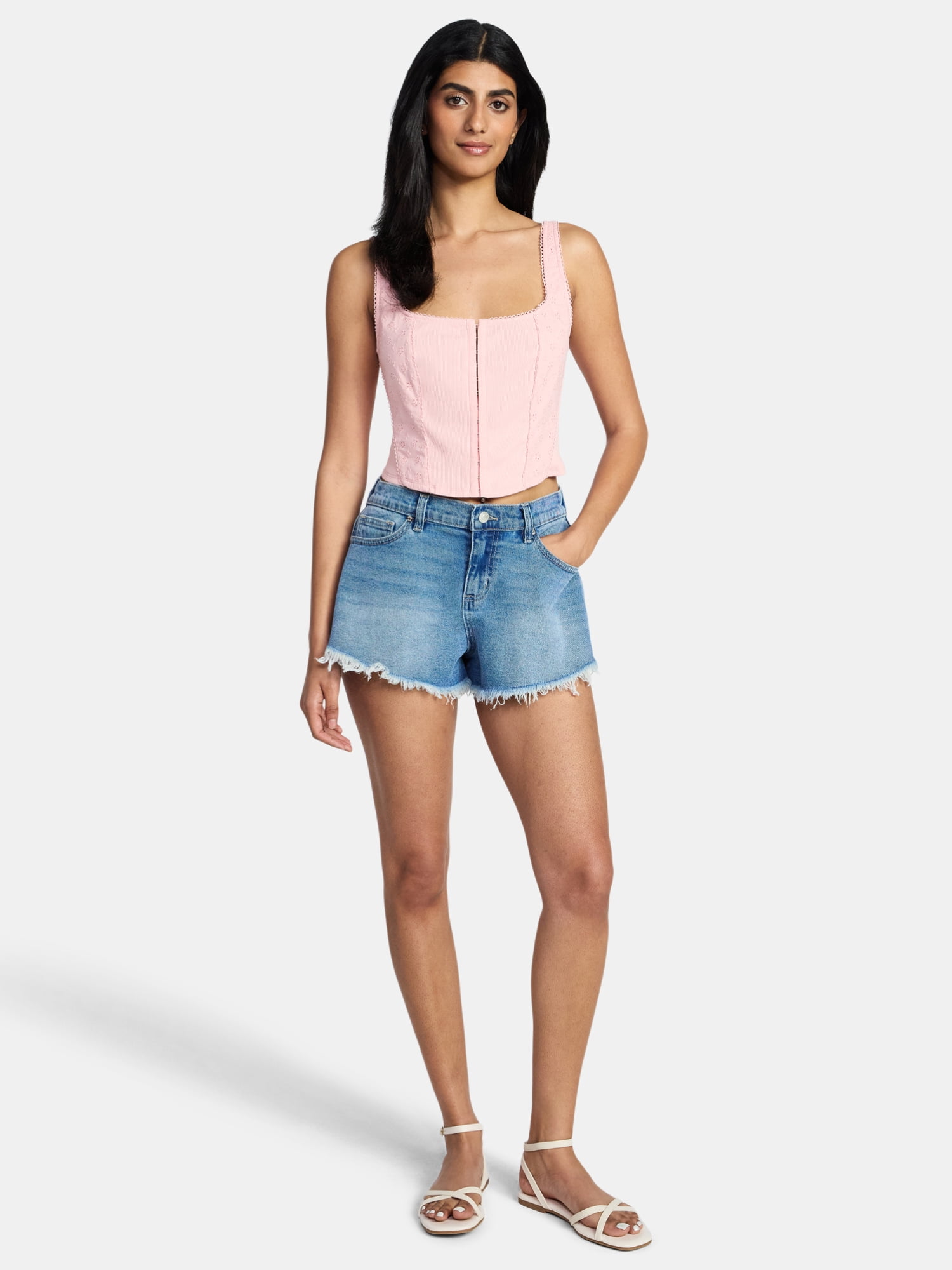 Madden NYC Women's Eyelet Corset Top, Sizes XXS-XXL