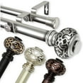 thumbnail image 2 of InStyleDesign  Sycamore 1 inch Diameter Adjustable Double Curtain Rod Black 28 to 48 inches Black Finish, 2 of 5