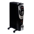 thumbnail image 3 of Optimus H-6015 3-Setting 1,500-Max 7-Fin Portable Oil-Filled Radiator Heater with Digital Display, Timer, Thermostat, and Wheels, 3 of 5