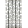 thumbnail image 2 of Grey Taupe White Fabric Shower Curtain: Floral Damask with Geometric Border Design (Darian) New Without Packaging 70" x 72" inches., 2 of 4