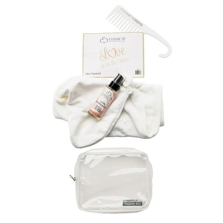 Cloud 10 Ultra Nourishing Hair Oil (Travel Kit) - Cruelty Free, Microfiber Hair Wrap, Wide Tooth Detangler Comb & TSA Compliant Carrying Case