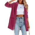 thumbnail image 5 of Hanerdun Women Velvet Suit Blazers Female Solid Shawl Collar Cardigan Pink XL, 5 of 5