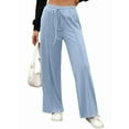 thumbnail image 1 of Pantalones Deportivos de Pierna para Mujer, Cintura Alta, Holgados y con Cordón Ajustable Azul L, 1 of 9