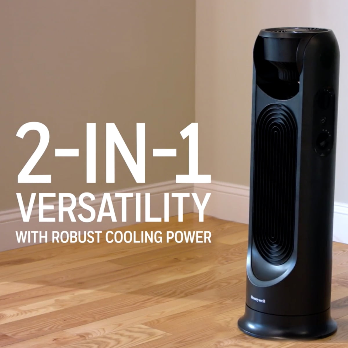 Honeywell Black 32" 2-in-1 TurboForce Whole Room Electric Air Circulator and Tower Fan, HYF500
