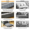 thumbnail image 5 of HNEBC Loveseat Sleeper Sofa, 63" W 81" L Full Size Futon Sofa Bed, 6.3" Thick Upholstery Pull Out Couch, Folding Couch Bed for Small Space, Convertible Floor Couch for Bedroom, Light Grey, 5 of 8