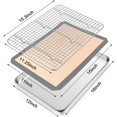 thumbnail image 2 of 16 Inch Stainless Steel Baking Sheet with Grid Rack and Silicone Baking Mat Set, P&P CHEF Baking Pan Tray with Cooling Rack, 3 Pcs (1 Pan + 1 Rack + 1 Mat), Dishwasher Safe, Non-Toxic & Durable, 2 of 7