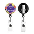 thumbnail image 4 of Flower Print Retractable Badge Holder for Nurse Doctor Student Teacher, 4 of 20