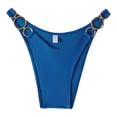 thumbnail image 4 of vigerkar Women O Ring Bikini Bottoms Full Coverage Swimsuit Bottom Low Waist Low Rise Bathing Suit (Blue, S), 4 of 6