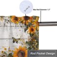 thumbnail image 5 of Farmhouse Sunflower Butterflies Kitchen Valance Curtains Rustic Country Western Wooden Barn Rod Pocket Valances for Bedroom Living Room Dining Room 54 by 18 in, 1 Panel, 5 of 6
