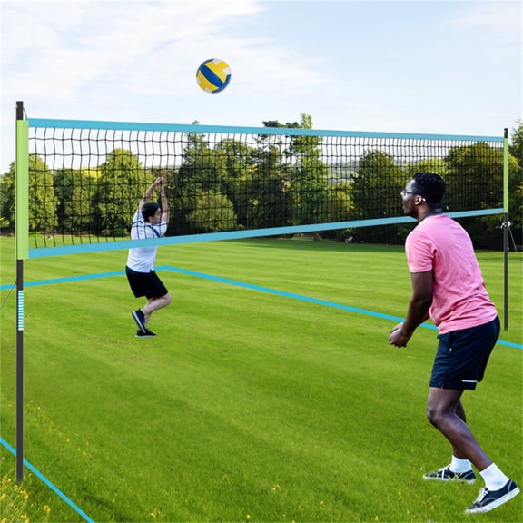 32 3 HeavyDuty Volleyball Net Set 3Level Adjustable Poles AntiSag Winch AllInclusive Accessories for Beach Backyard Garden Volleyball Game  Cy