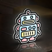 Robot 3D Novelty Light Box for STEM Rooms, Tech Decor, Ideal for Robotics Enthusiasts (Width 8 inch, 20cm)