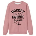 thumbnail image 3 of Womens Graphic Sweatshirts Oversized Vintage Hockey Retro Letter Print Long Sleeve Shirts Fall Fashion Relaxed Fit Tunics Pink XL, 3 of 3