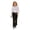 ZC Black, variant on HCYSFG Girls Back To School Flare Pants Elastic Waist Slim Fit Full Length Split Hem School Uniform Leggings Classroom Bottoms
