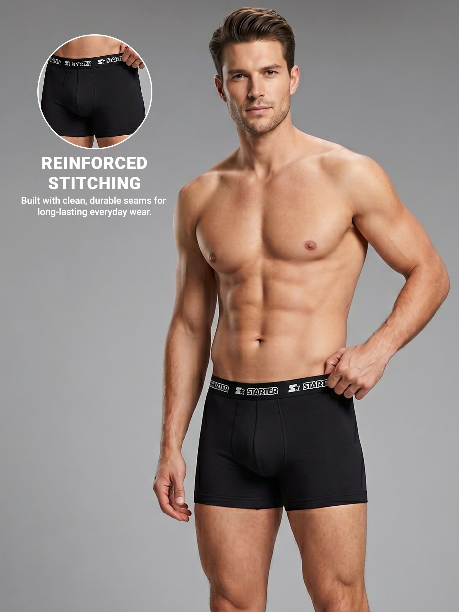 Starter Cotton Mens Briefs Breathable Underwear for Men, S-XL Multi Color 5-Pack