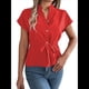 thumbnail image 1 of Blusas de Mujer con Botones, Blusas Casuales de Verano, Camisas Elegantes de para el Trabajo, Rojas, XL, 1 of 8
