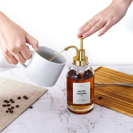 

Xubond Glass Cups Coffee Syrup Dispenser Glass Bottle For Bars Home Decoration Kitchen Essentials Gold Drinking Glasses