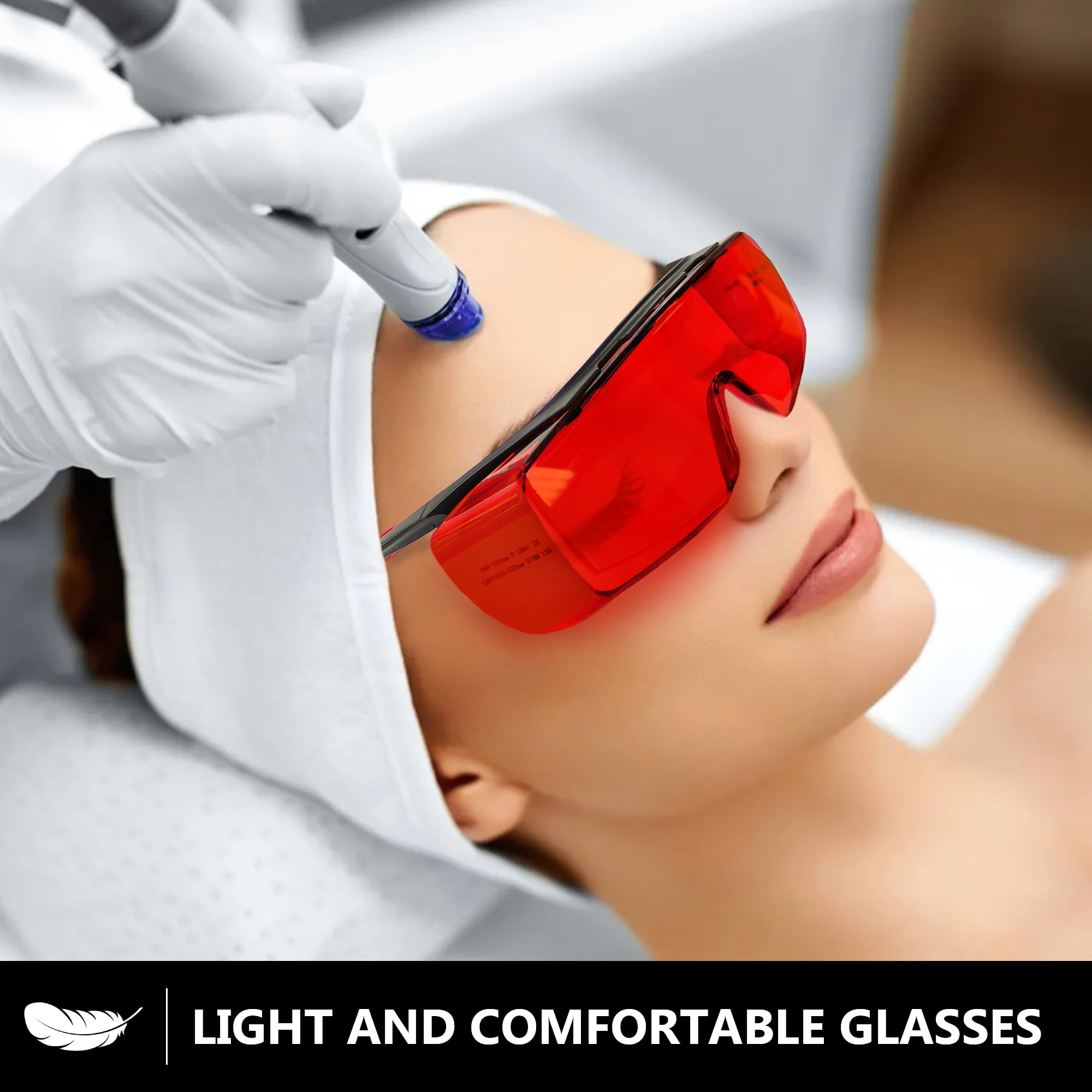 Professional 180-540nm Laser Safety Goggles OD6+for 532nm Wavelength Green Laser,UV/Violet and Blue Laser Goggles,Laser Safety Glasses for Laser Engraving,Laser Whitening,Cold Light,with Cover Glasses