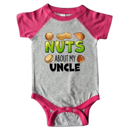 

Inktastic Nuts About My Uncle Peanut Almond Pistachio Gift Baby Boy or Baby Girl Bodysuit